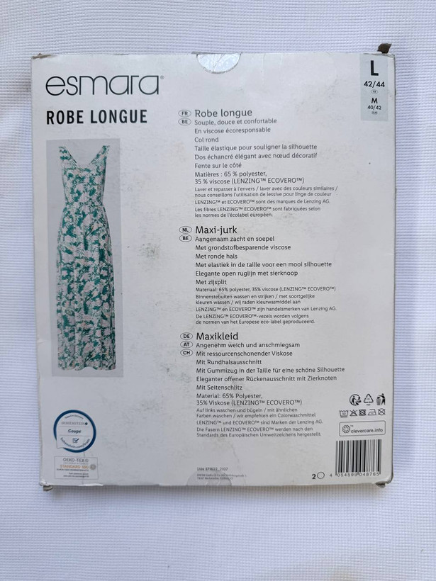 پیراهن ماکسی زنانه Esmara کد ADA-DR-106 | پیراهن گلدار با پشت باز و الیاف LENZING™ ECOVERO™