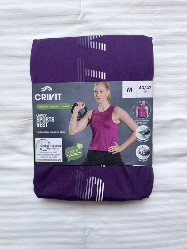 تاپ ورزشی زنانه کریویت CRIVIT | کراپ ورزشی بنفش