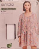 پیراهن زنانه اسمارا (esmara) گلدار، یقه هفت چیندار، آستین گشاد و والاندار