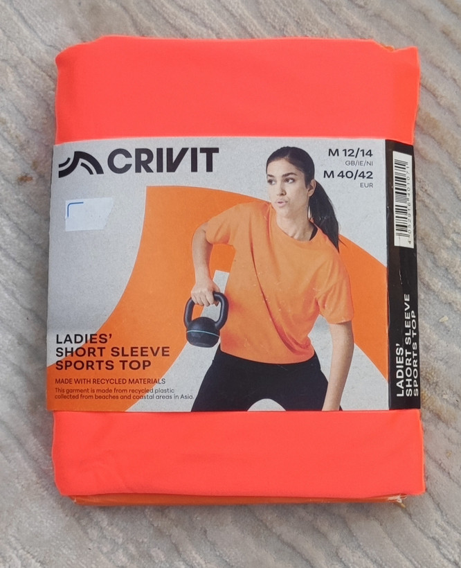 تیشرت ورزشی زنانه کریویت CRIVIT | آستین کوتاه مرجانی
