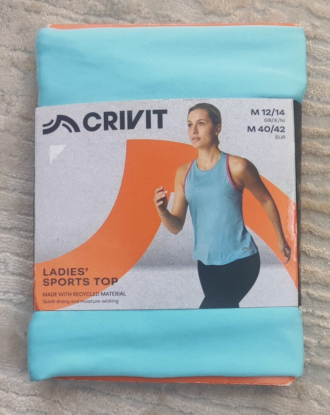 تاپ ورزشی زنانه کریویت CRIVIT | تاپ رکابی ورزشی آبی