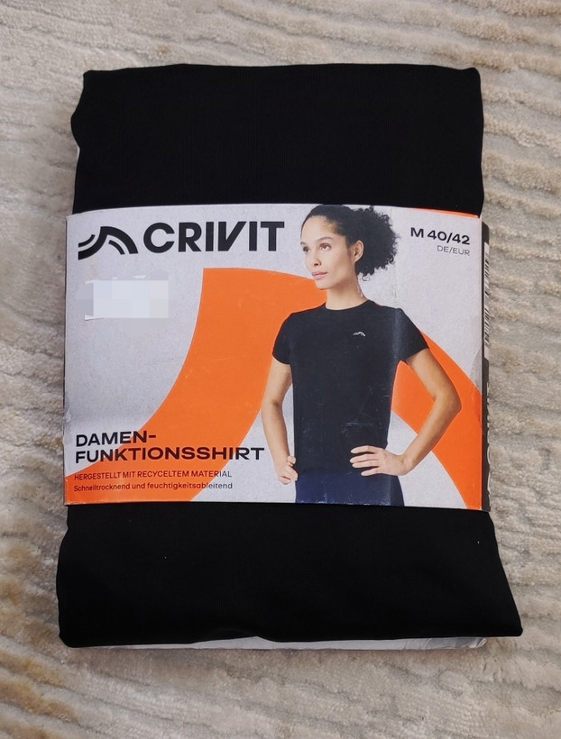 تیشرت ورزشی زنانه کریویت CRIVIT | آستین کوتاه مشکی