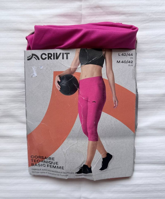 لگ ورزشی سهربع زنانه کریویت CRIVIT | کاپری فوشیا صورتی تیره