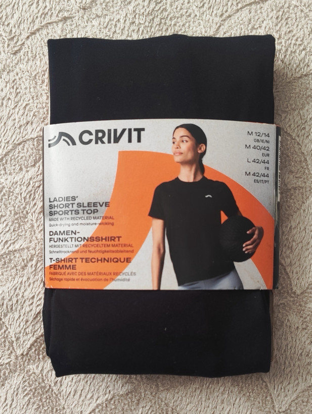 تیشرت ورزشی زنانه کریویت CRIVIT | آستین کوتاه مشکی