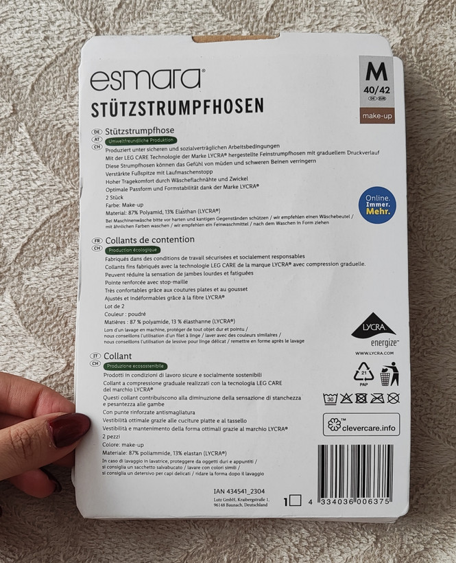 جورابشلواری نازک زنانه اسمارا Esmara | Soft & Seamless رنگ پوست ۲ عددی