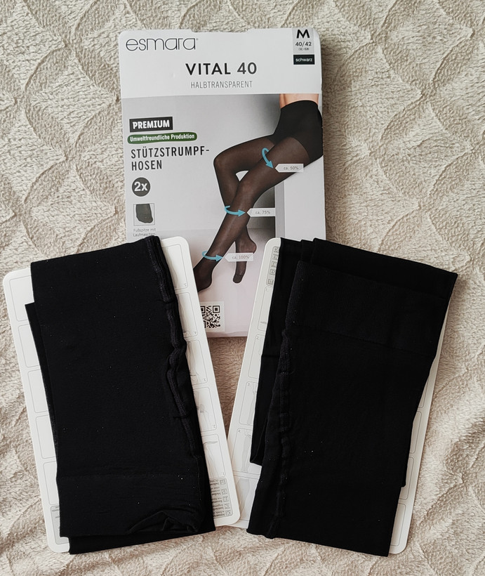 جورابشلواری فشاری زنانه اسمارا Esmara | VITAL 40 مشکی ۲ عددی