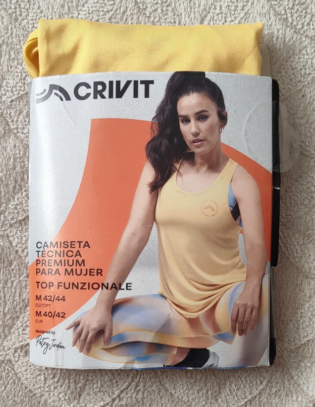تاپ ورزشی زنانه کریویت CRIVIT | رکابی زرد