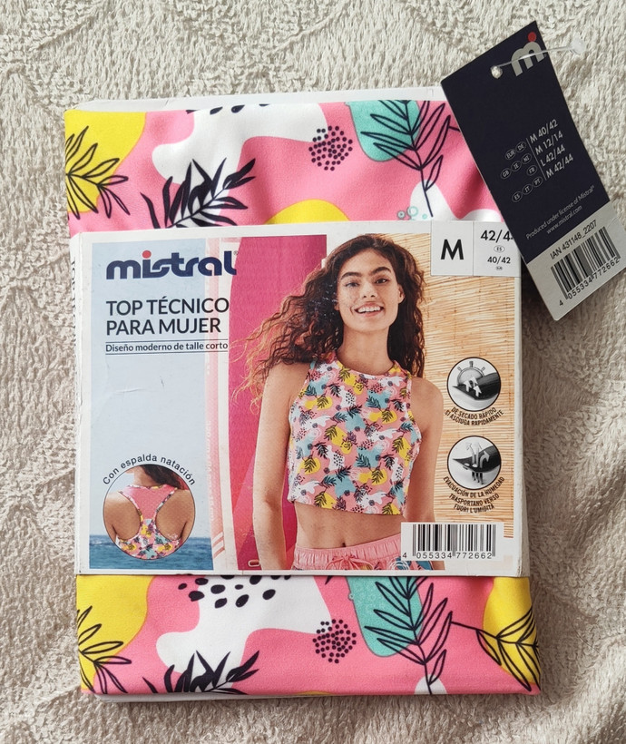 تاپ ورزشی زنانه میسترال Mistral | کراپ گلدار